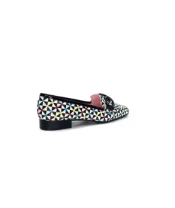 Dansi 5344 Cuir Imprime Blanc Noir Multi