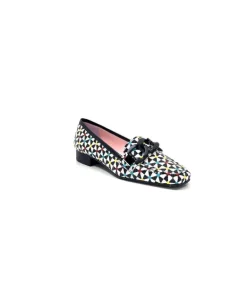 Dansi 5344 Cuir Imprime Blanc Noir Multi