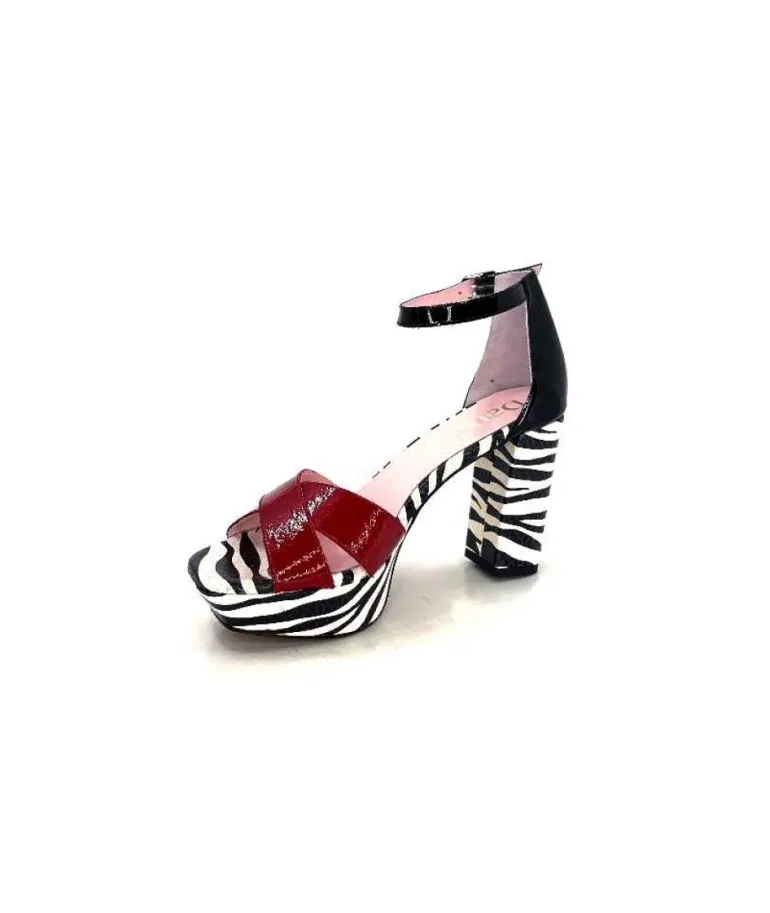 Dansi 5581 Cuir Noir Blanc Rouge