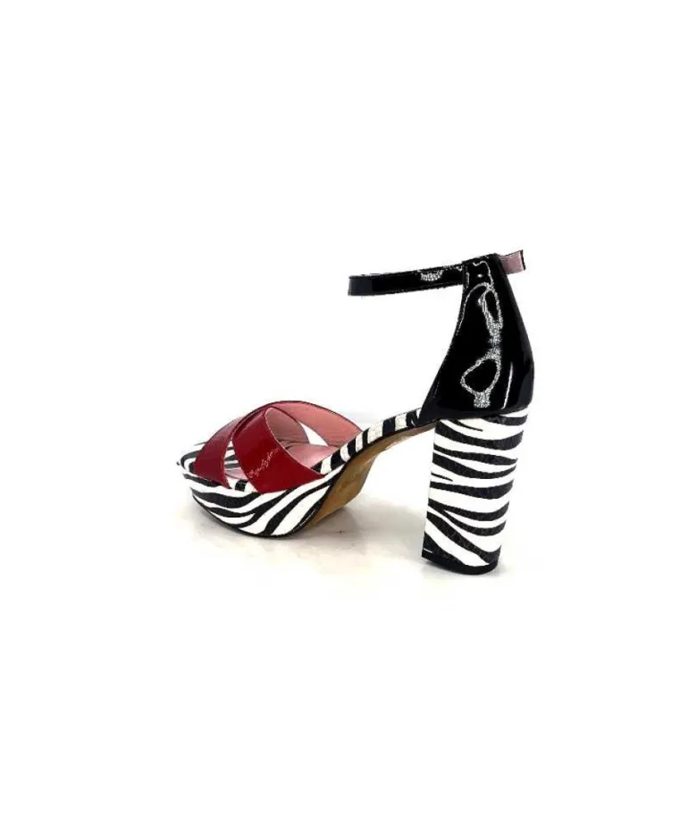 Dansi 5581 Cuir Noir Blanc Rouge