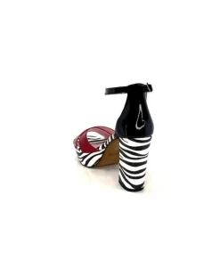 Dansi 5581 Cuir Noir Blanc Rouge