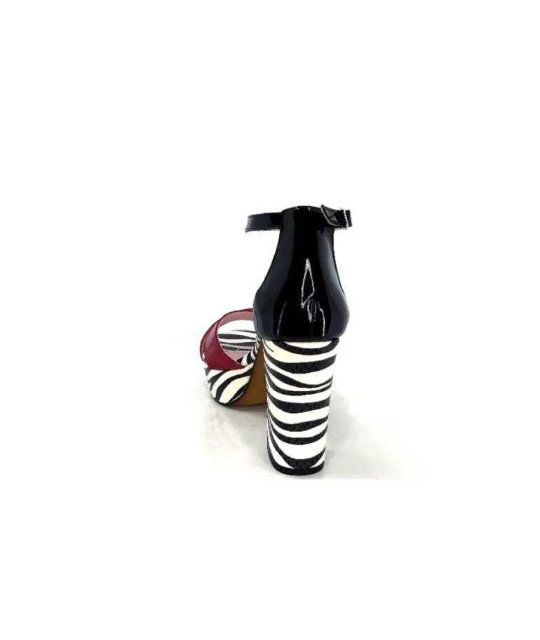 Dansi 5581 Cuir Noir Blanc Rouge
