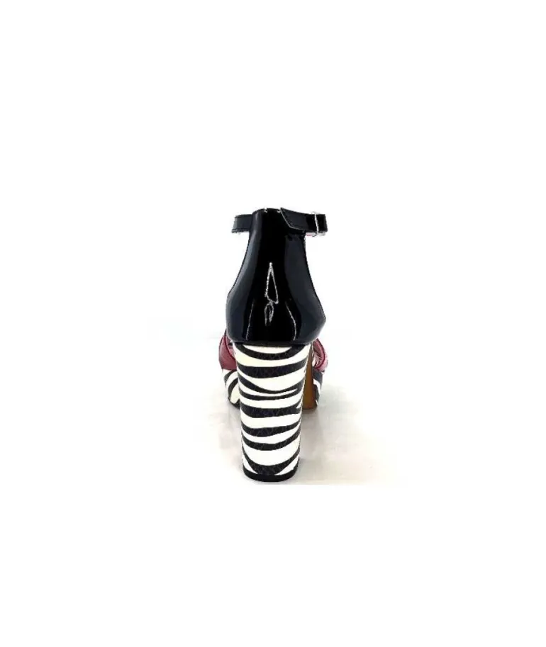 Dansi 5581 Cuir Noir Blanc Rouge