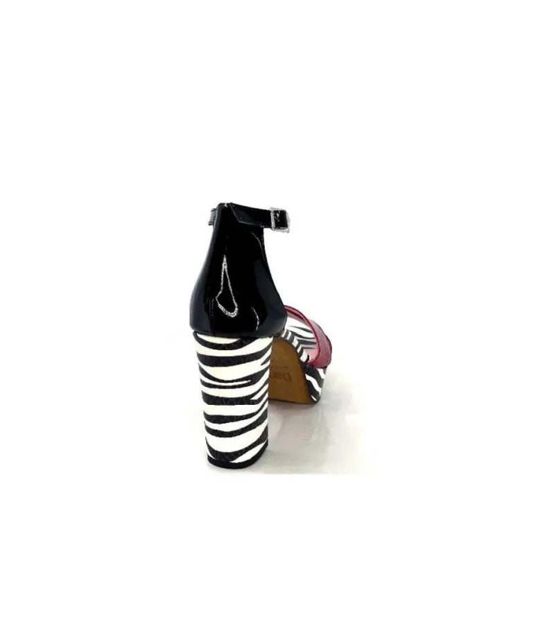 Dansi 5581 Cuir Noir Blanc Rouge