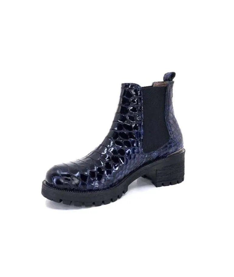 Dinka Cuir Vernis Coco Bleu