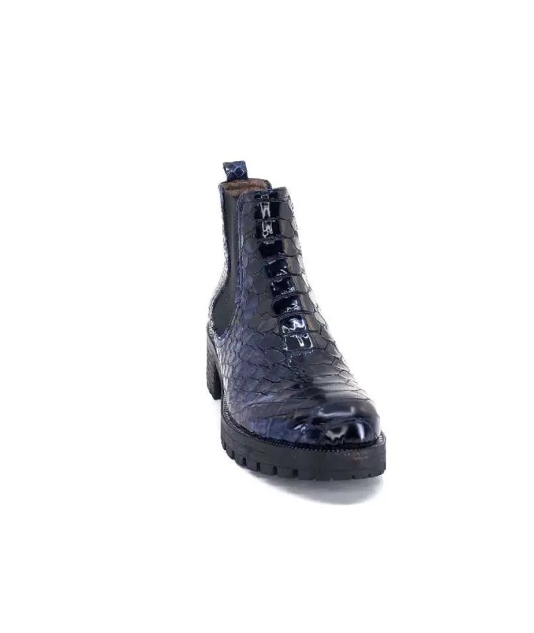 Dinka Cuir Vernis Coco Bleu