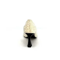 Enzo Di Martino Eli 715 Textile Creme Cuir Vernis Noir