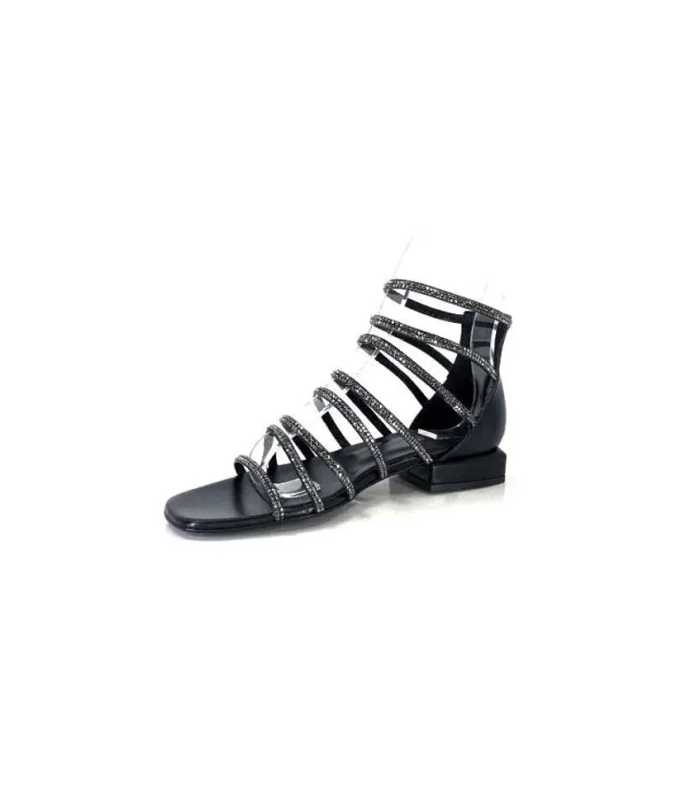 Ivoire E35.008 Cuir Noir Strass