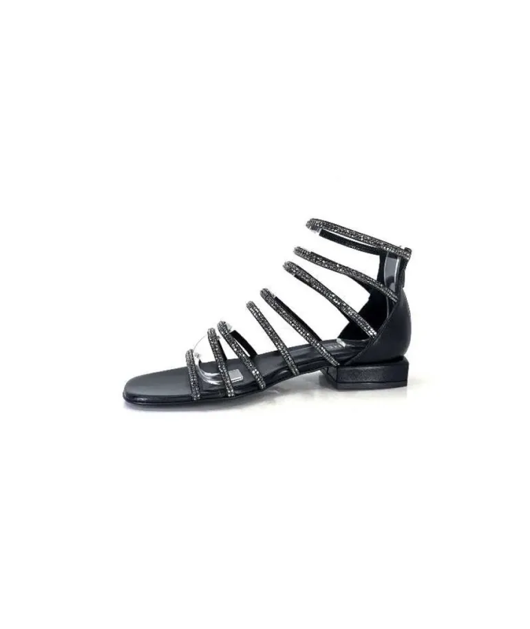 Ivoire E35.008 Cuir Noir Strass