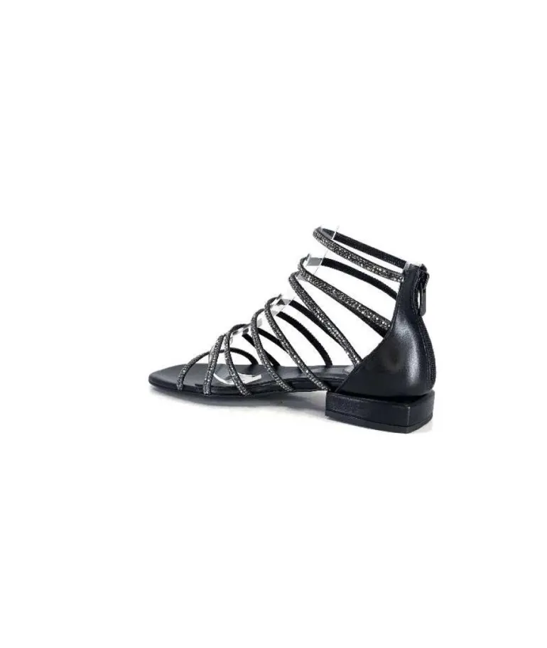 Ivoire E35.008 Cuir Noir Strass