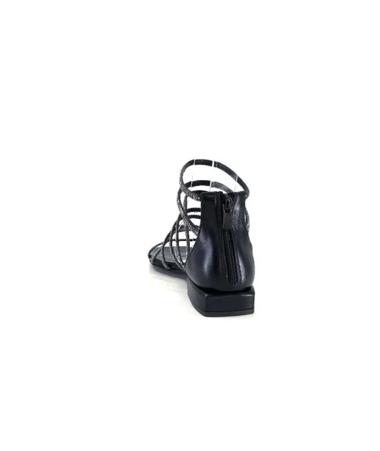 Ivoire E35.008 Cuir Noir Strass