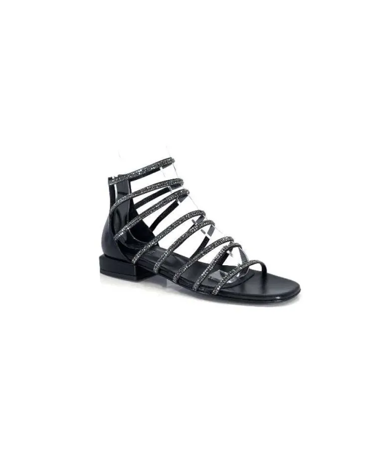Ivoire E35.008 Cuir Noir Strass