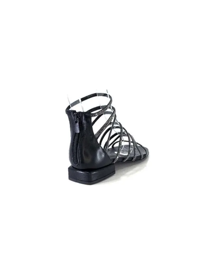 Ivoire E35.008 Cuir Noir Strass
