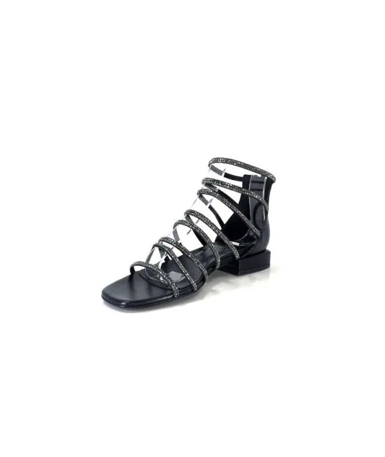 Ivoire E35.008 Cuir Noir Strass