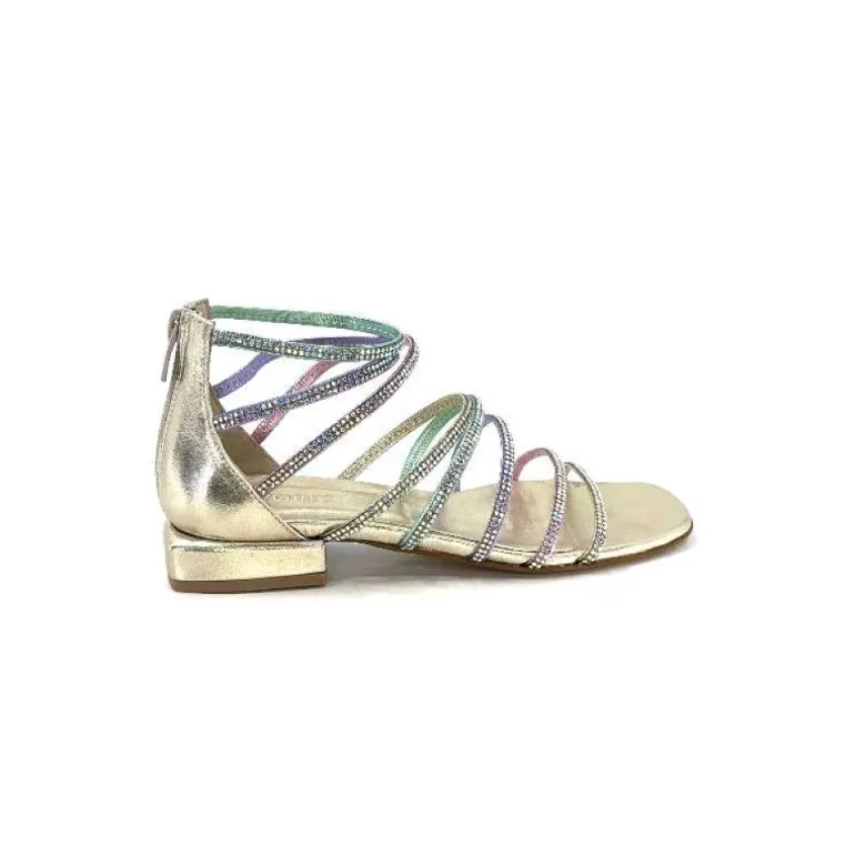 Ivoire E35.008 Cuir Or Strass Multi