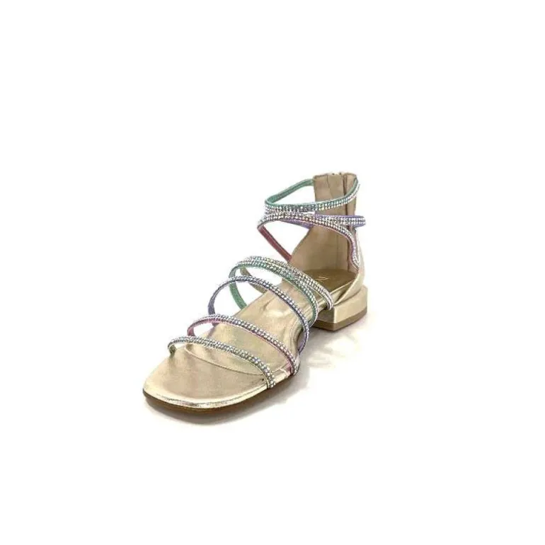 Ivoire E35.008 Cuir Or Strass Multi