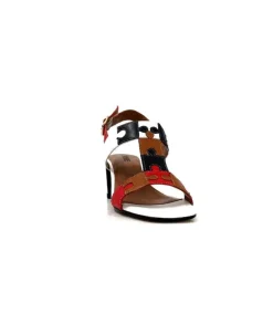 Ivoire F2105 Sardegna Cuir Blanc, Marron, Rouge & Noir