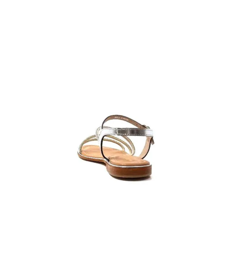 Les Tropeziennes Hoctavy Cuir Strass Argent