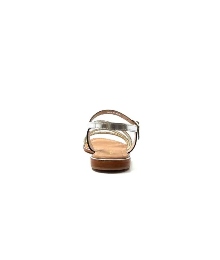 Les Tropeziennes Hoctavy Cuir Strass Argent
