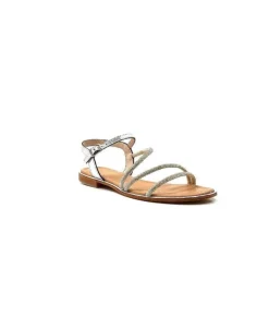 Les Tropeziennes Hoctavy Cuir Strass Argent