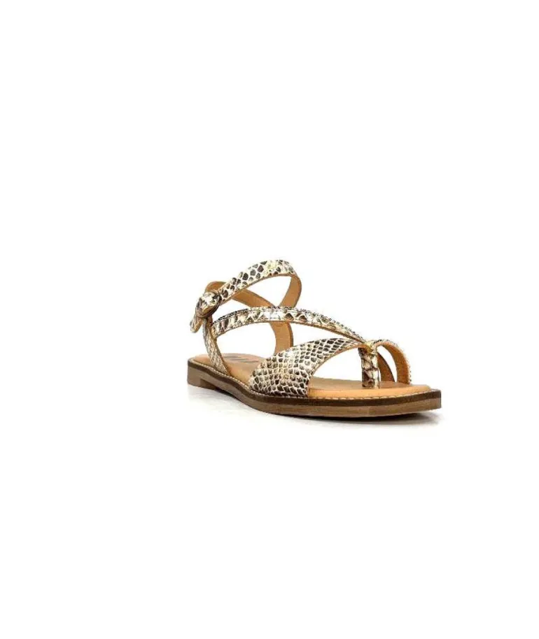 Mkd Agate 2 Cuir Metal Or Marron