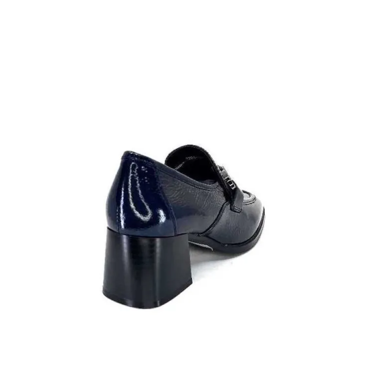 Regarde Le Ciel Vanessa 02 Cuir Vernis Bleu Marine