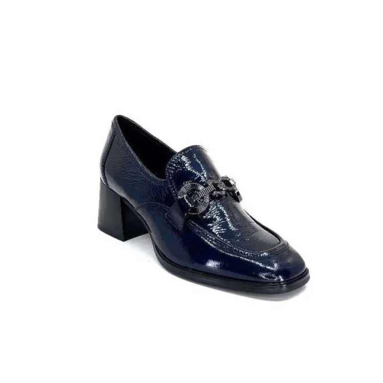Regarde Le Ciel Vanessa 02 Cuir Vernis Bleu Marine
