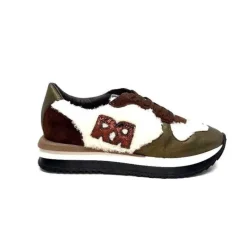 Reqins Urielle Cuir Marron Textile Ecru