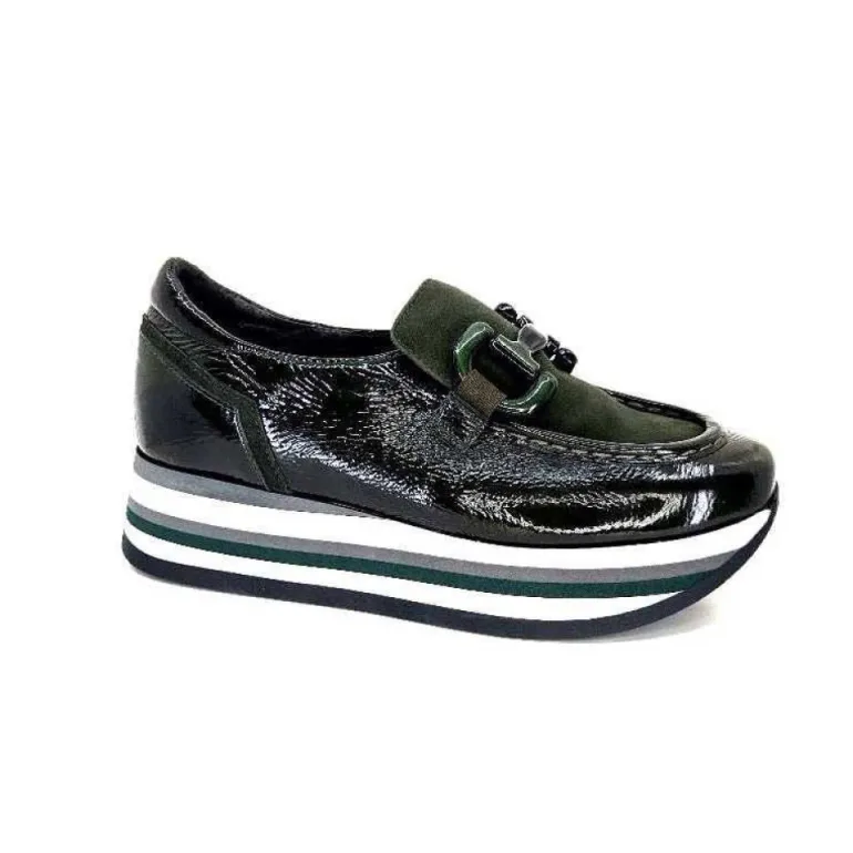 Softwaves 7.78.61 Cuir Vernis Et Daim Kaki