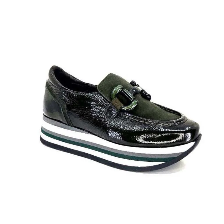 Softwaves 7.78.61 Cuir Vernis Et Daim Kaki