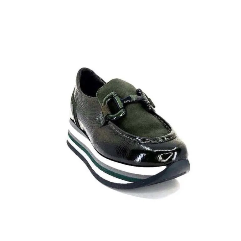 Softwaves 7.78.61 Cuir Vernis Et Daim Kaki